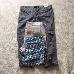 Two pairs of shorts and one pair of capris